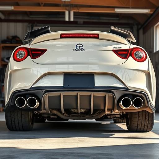Replacing an exhaust system on a sporty coupe